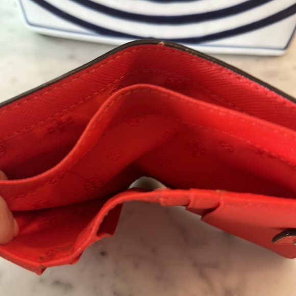 Tory Burch red/orange wallet- gently used - Picture 5 of 8